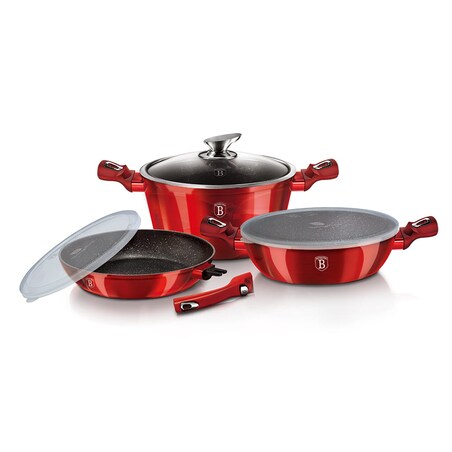 Komplet garnków 6-ele 24cm BERLINGER HAUS Metallic Burgundy