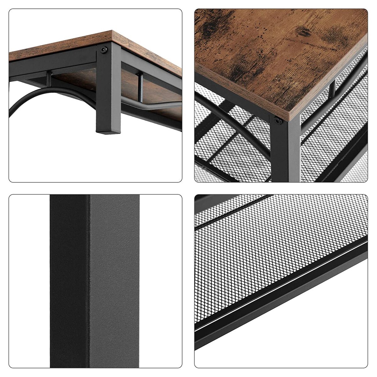 Wieszak Stojak Na Ubrania 80X30X178,5 Cm Rustykalny Brąz, Czarny