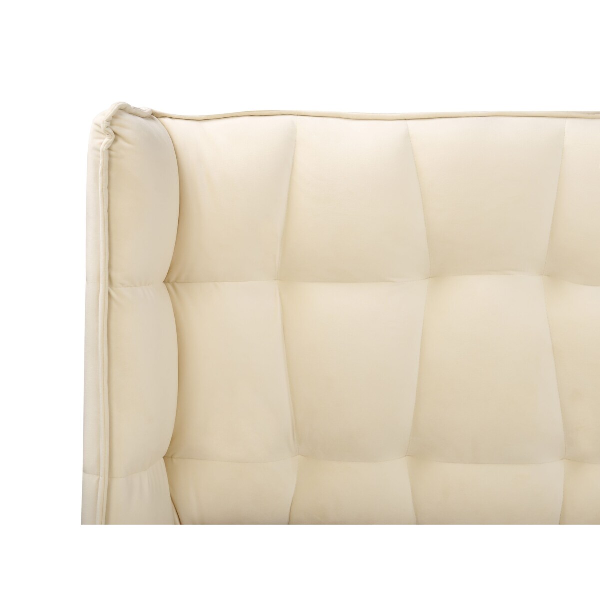 Łóżko welurowe 180 x 200 cm beżowe SENLIS