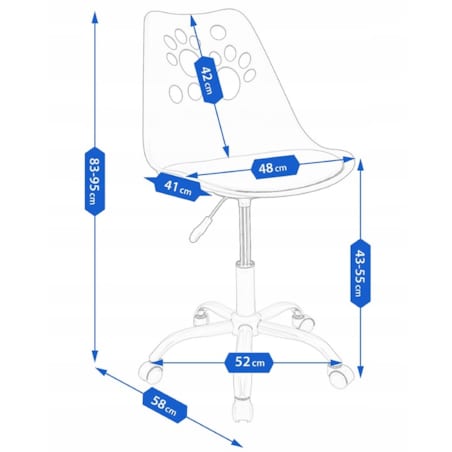 Krzesło plastikowe obrotowe biurowe JOY czarno-szare