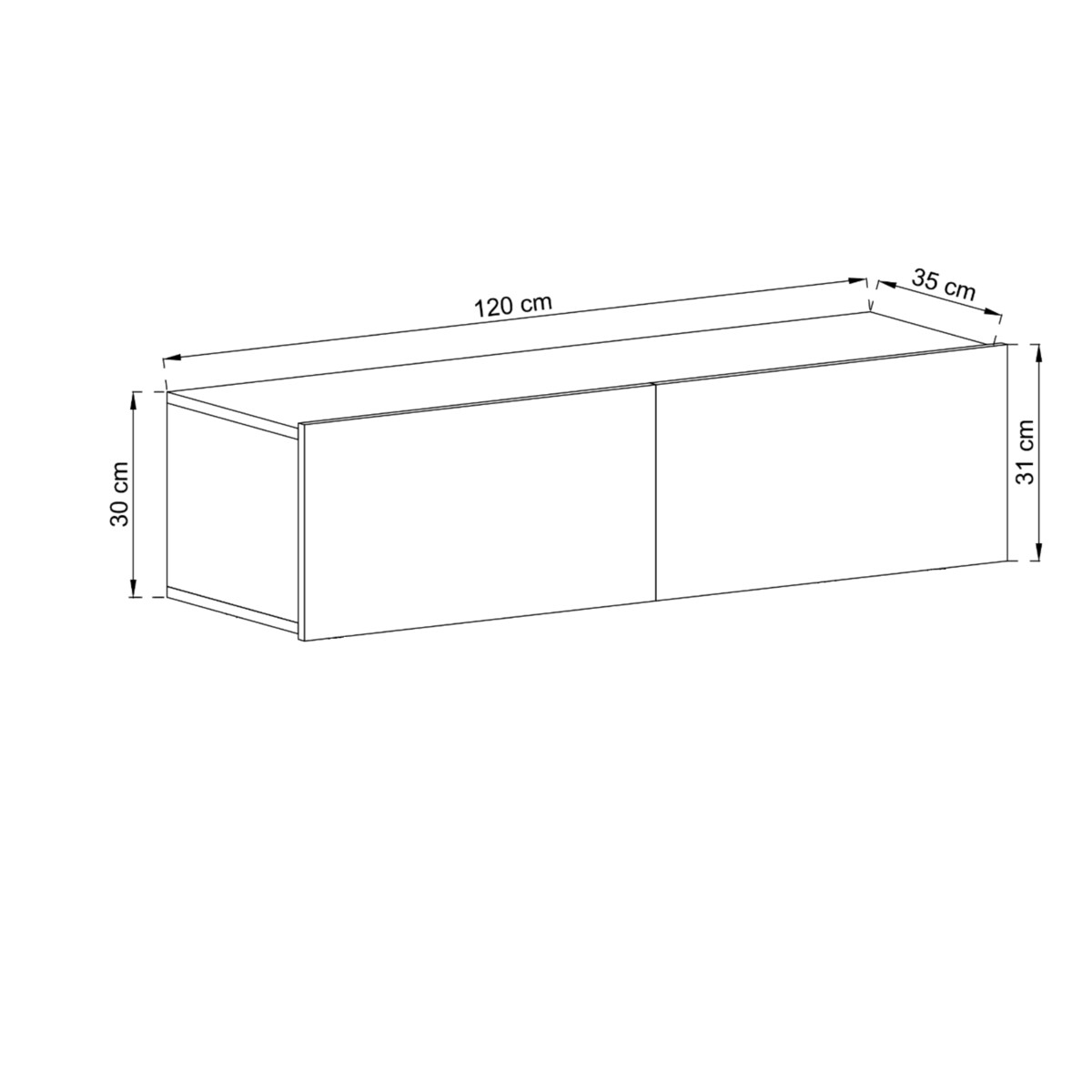 Wisząca Szafka RTV Komoda Loft Industrialna Kaszmir MAT 120 cm