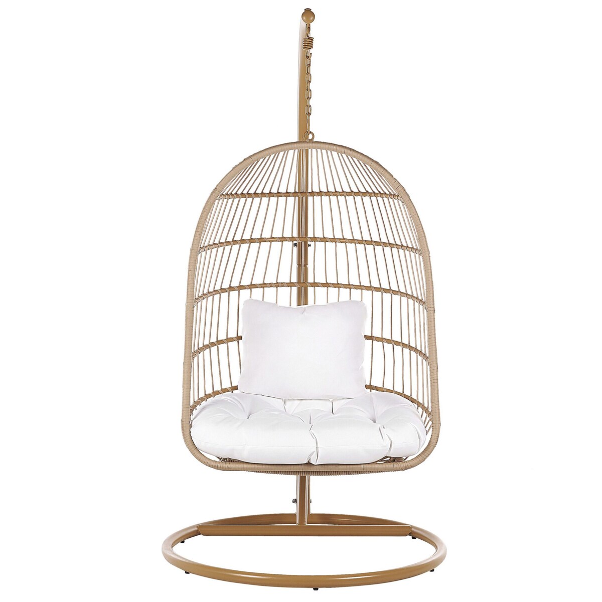 Fotel wiszący ze stojakiem beżowy ALLERA