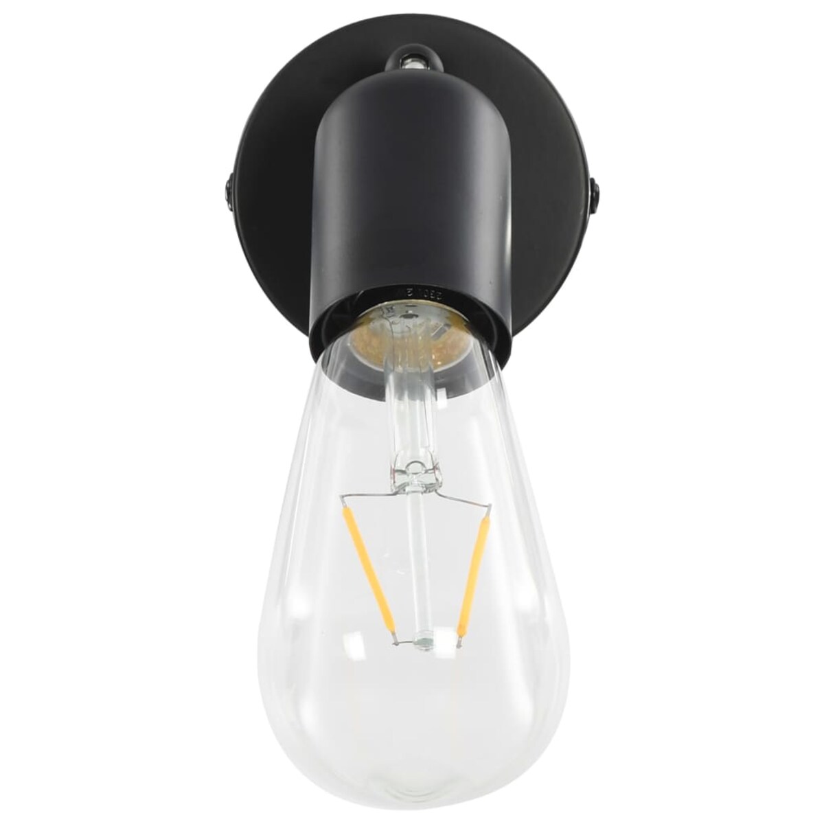 vidaXL Lampy, 2 szt., żarówki żarnikowe, 2 W, czarne, E27