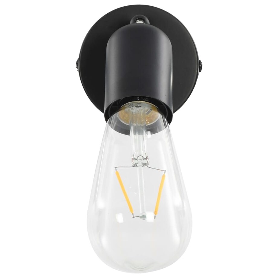 vidaXL Lampy, 2 szt., żarówki żarnikowe, 2 W, czarne, E27
