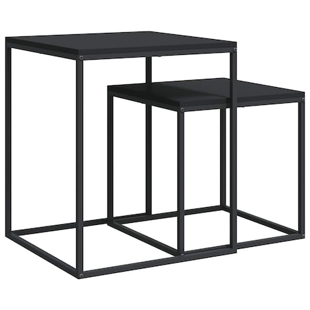 vidaXL Zestaw stolików kawowych, 2 szt., materiał drewnopochodny/metal