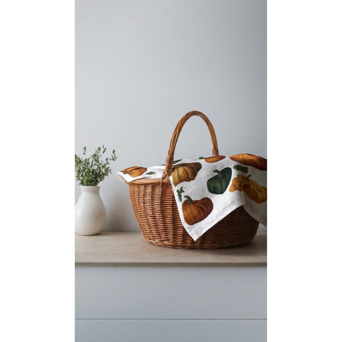 Lniany ręcznik kuchenny - Jesienne dynie