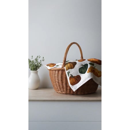 Lniany ręcznik kuchenny - Jesienne dynie