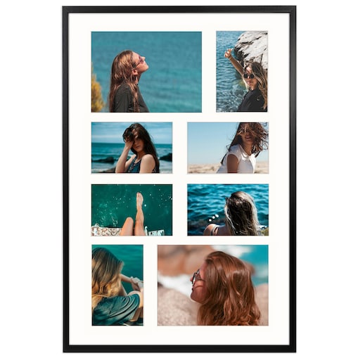 Ramka na 8 zdjęć 10x15 cm i 15x21 cm rama czarna foto galeria 40x60 cm kolaż FRAMAI®