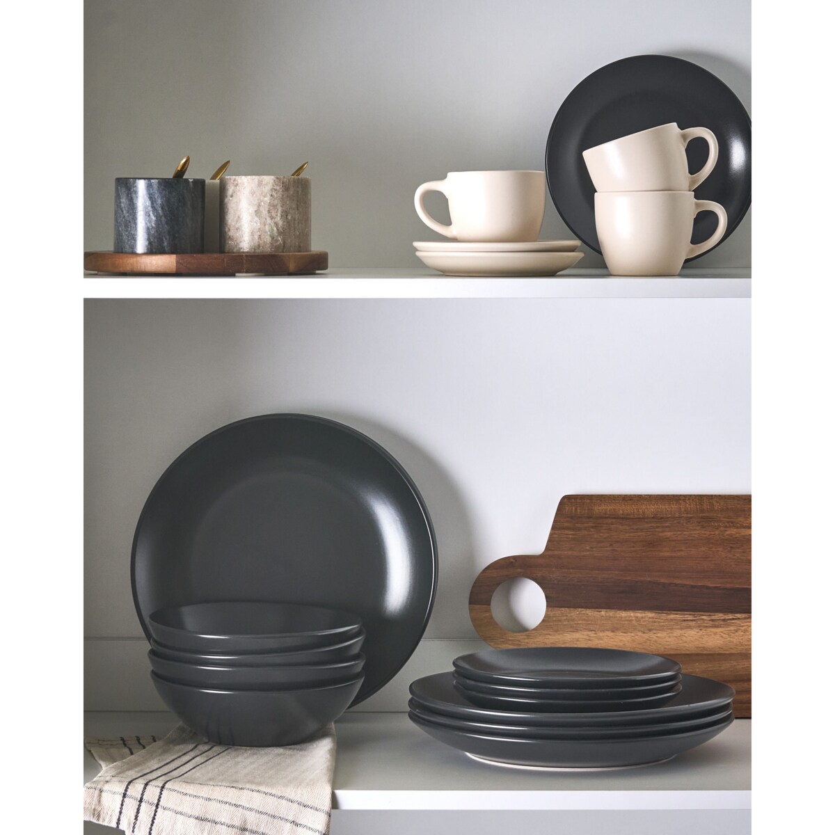 Zastawa stołowa 18-częściowa VIVANI Kamionka Czarny