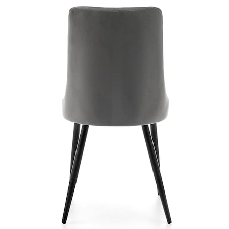 Krzesło tapicerowane welurowe do salonu jadalni UNO szare