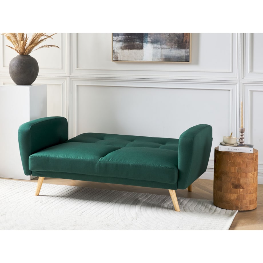 Sofa rozkładana 2-osobowa zielona FLORLI