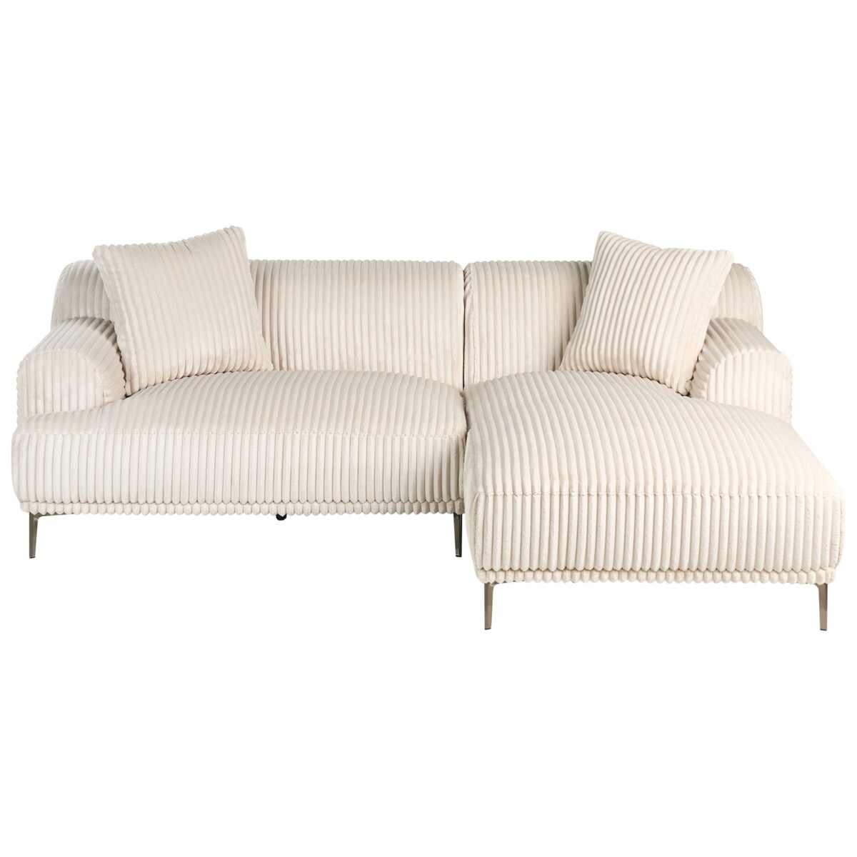 Narożnik lewostronny sztruksowy złamana biel STENUM