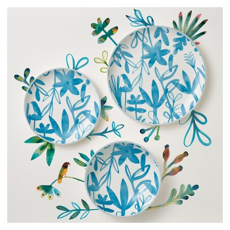 Miska Dusk 20 cm, biało-niebieska