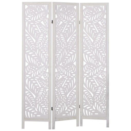 3-panelowy składany parawan pokojowy drewniany 170 x 122 cm biały MELAGO