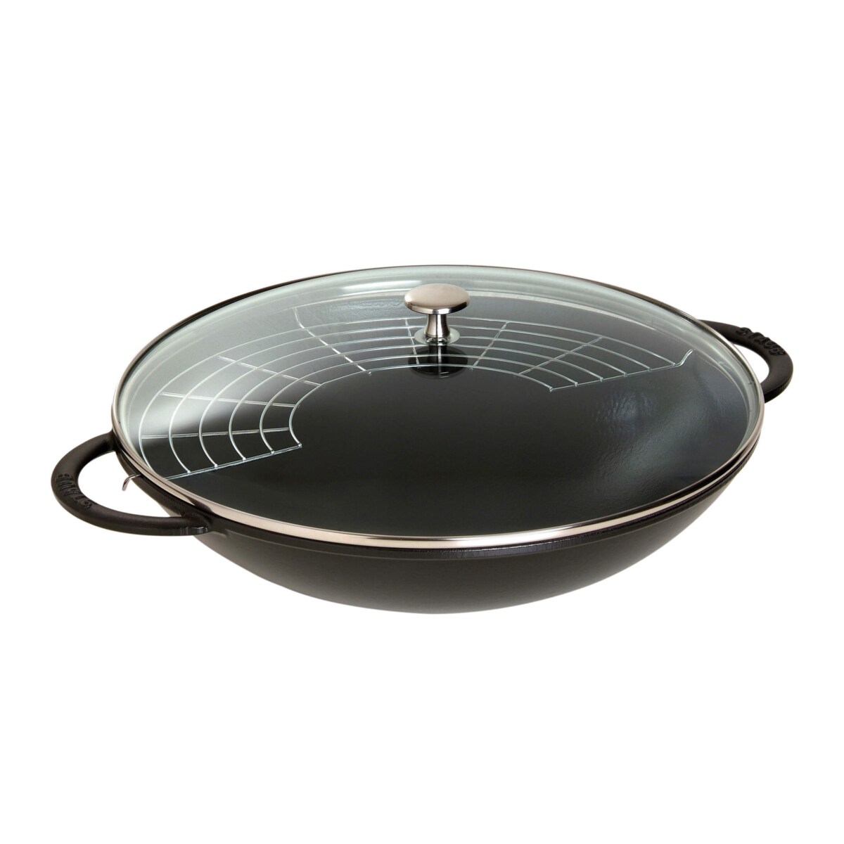 Wok żeliwny z pokrywką Staub - Czarny, 37 cm