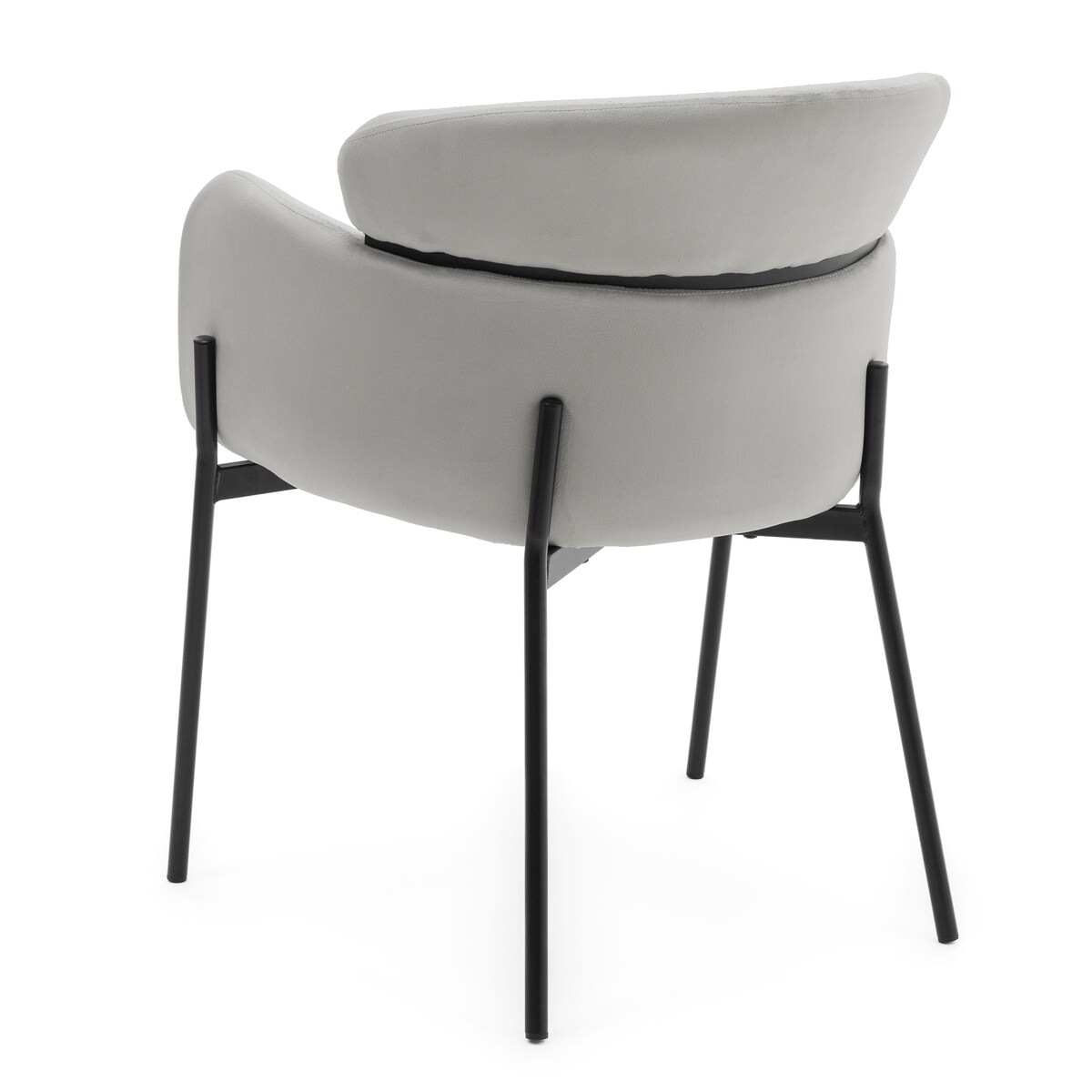 Krzesło tapicerowane welurowe do salonu BOLZANO jasnoszare