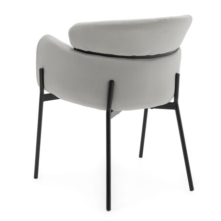 Krzesło tapicerowane welurowe do salonu BOLZANO jasnoszare