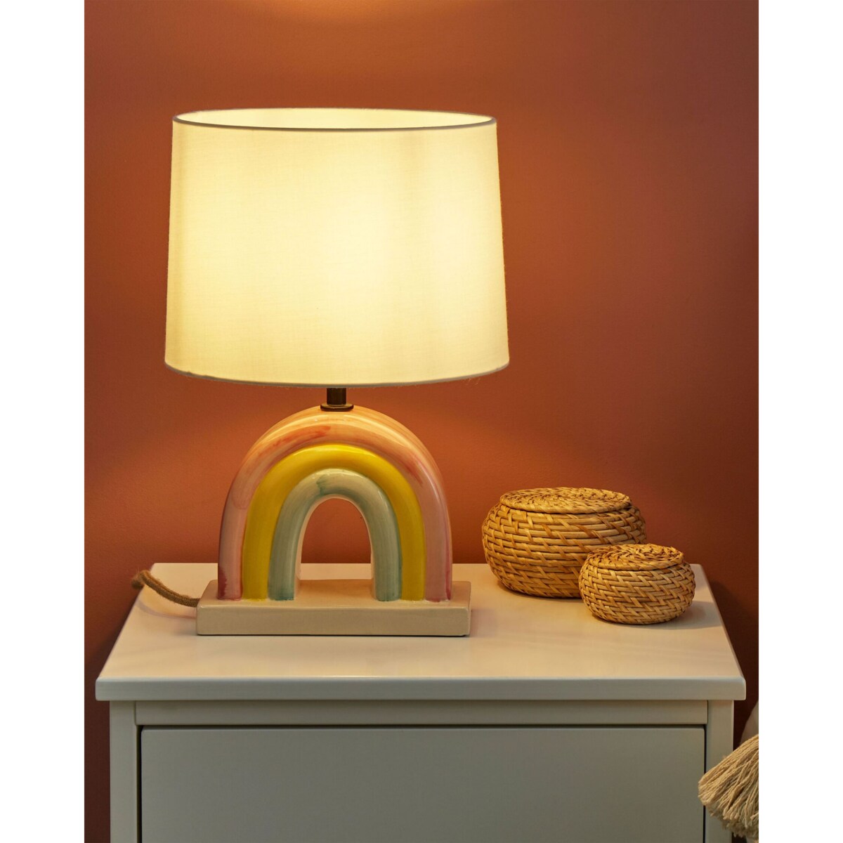 Lampa stołowa ceramiczna wielokolorowa TITNA