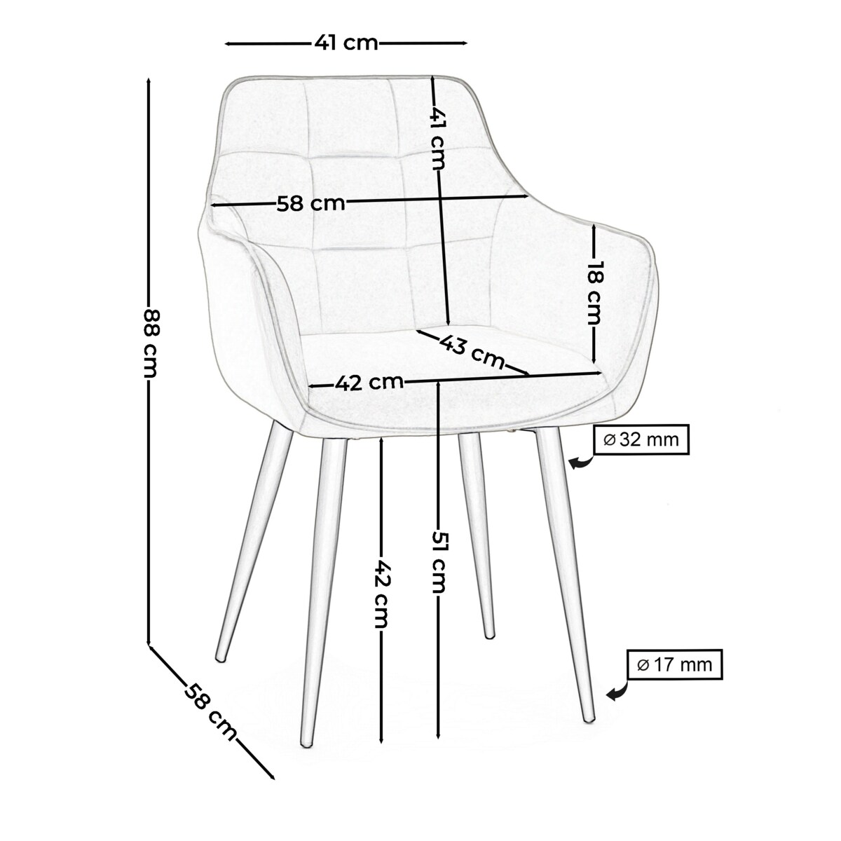 Krzesło tapicerowane welurowe GALLO velvet jasnoszary