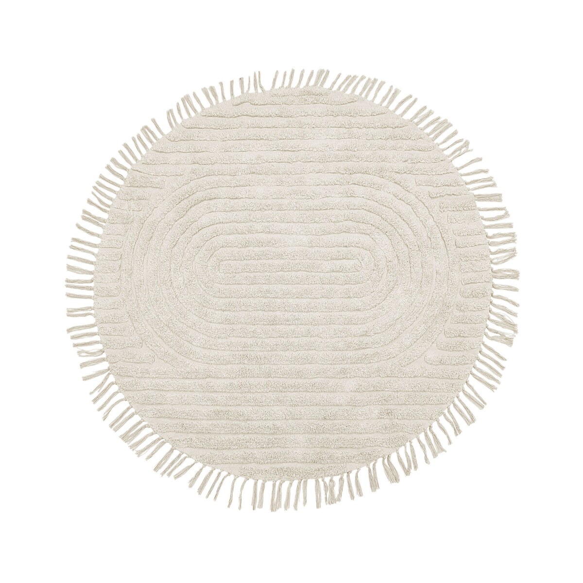 Dywan okrągły bawełniany ø 140 cm beżowy HALFETI