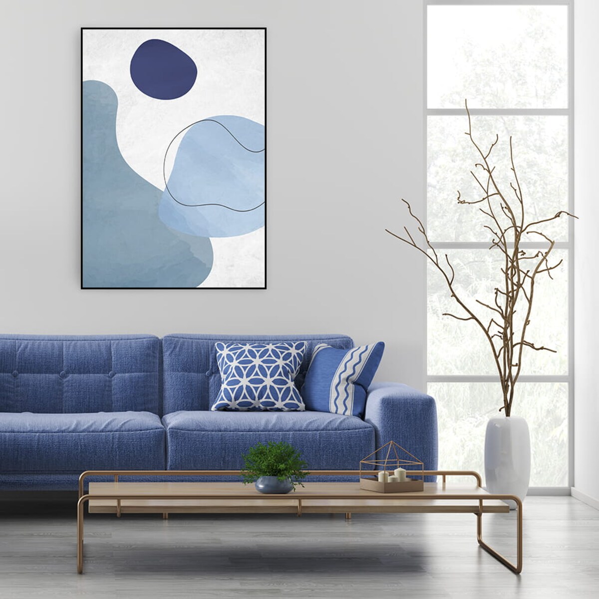 plakat blue shapes 2 30x40 cm