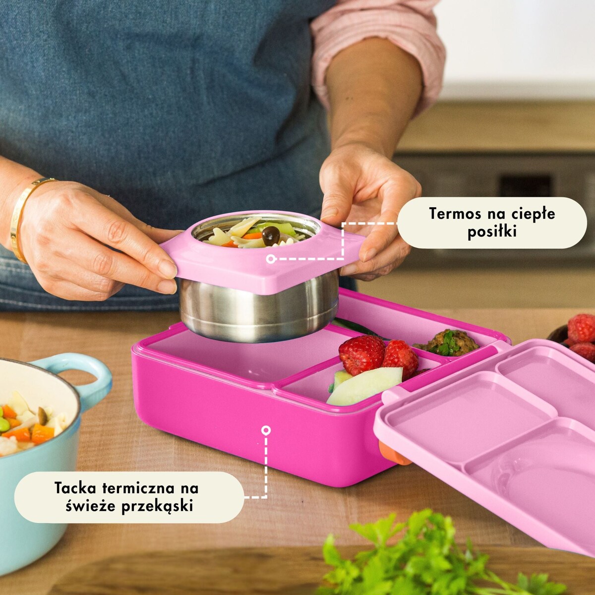 OMIE OMIEBOX lunch box z termosem, Pixie Pink