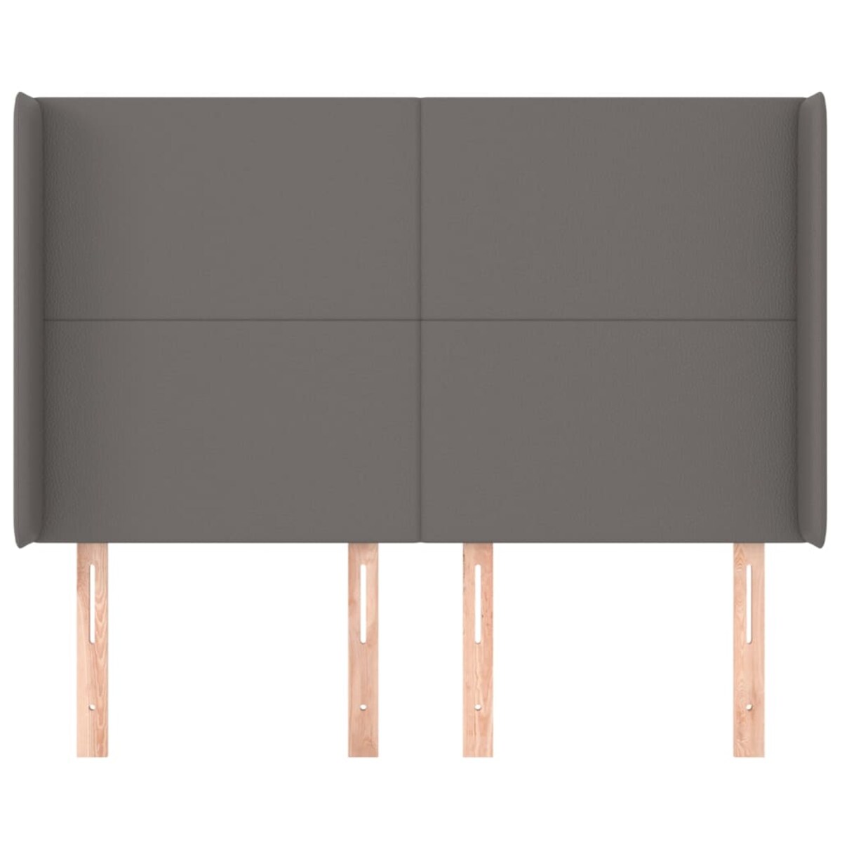 vidaXL Zagłówek uszak, szary, 147x16x118/128 cm, sztuczna skóra