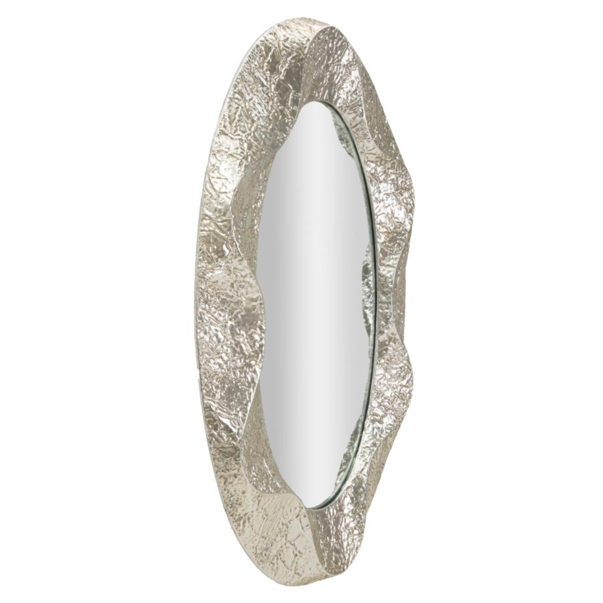 Lustro ścienne Argelux Oval, kolor srebrny, żelazo i płyta MDF, 87,5 x 6,5 x 128 cm, kształt owalny, do salonu i przedpokoju, Mauro Ferretti