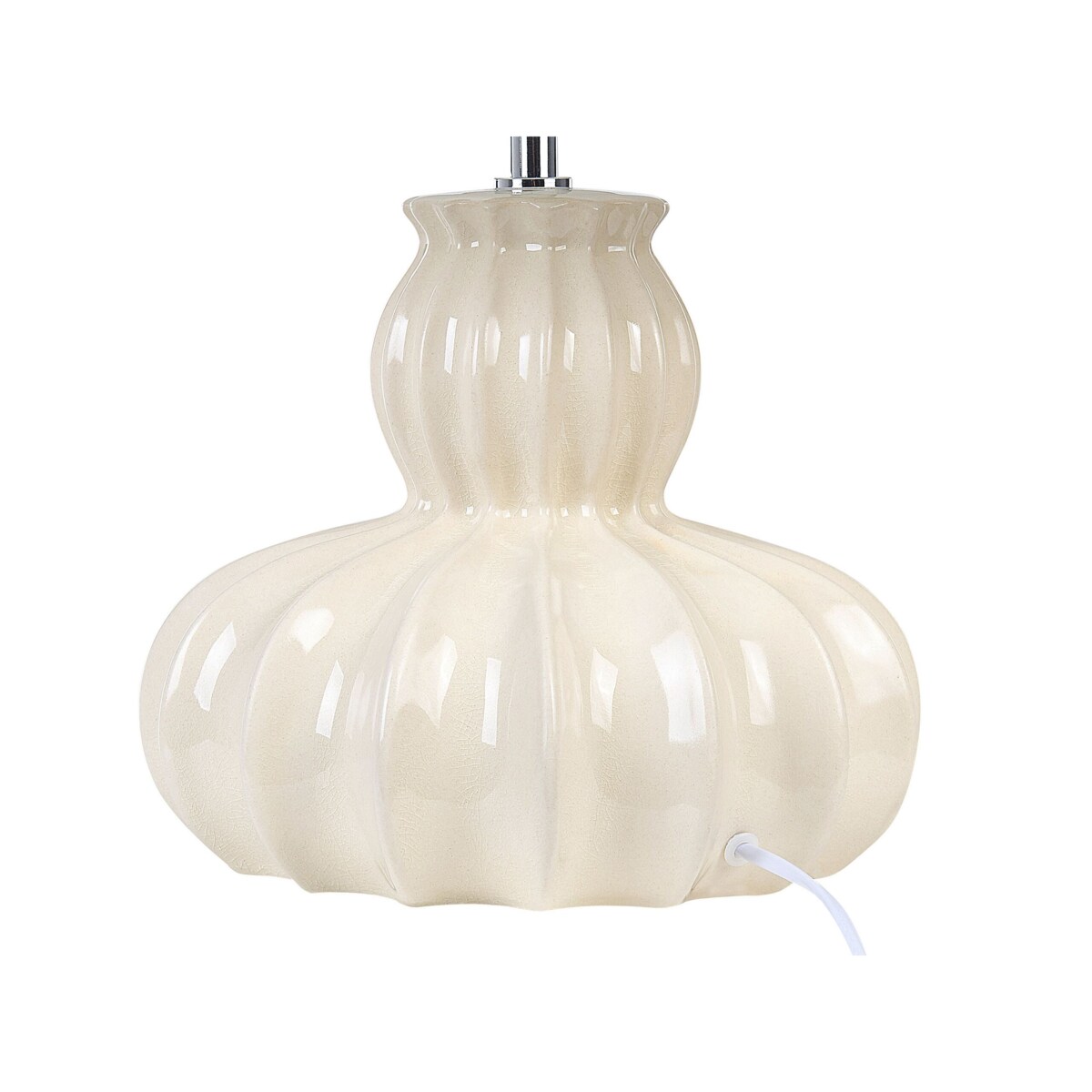 Lampa stołowa ceramiczna beżowa MALABUKA