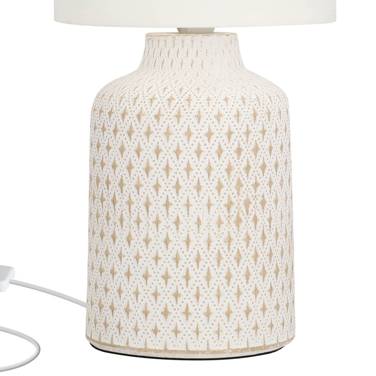 Stołowa lampka ceramiczna Iner 41-79848 Candellux abażurowa biała