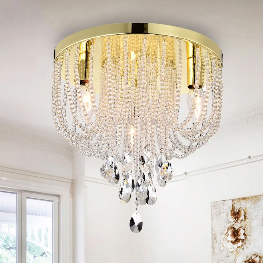 Lampa Sufitowa App1625-3C Chrom Złoty, Metal