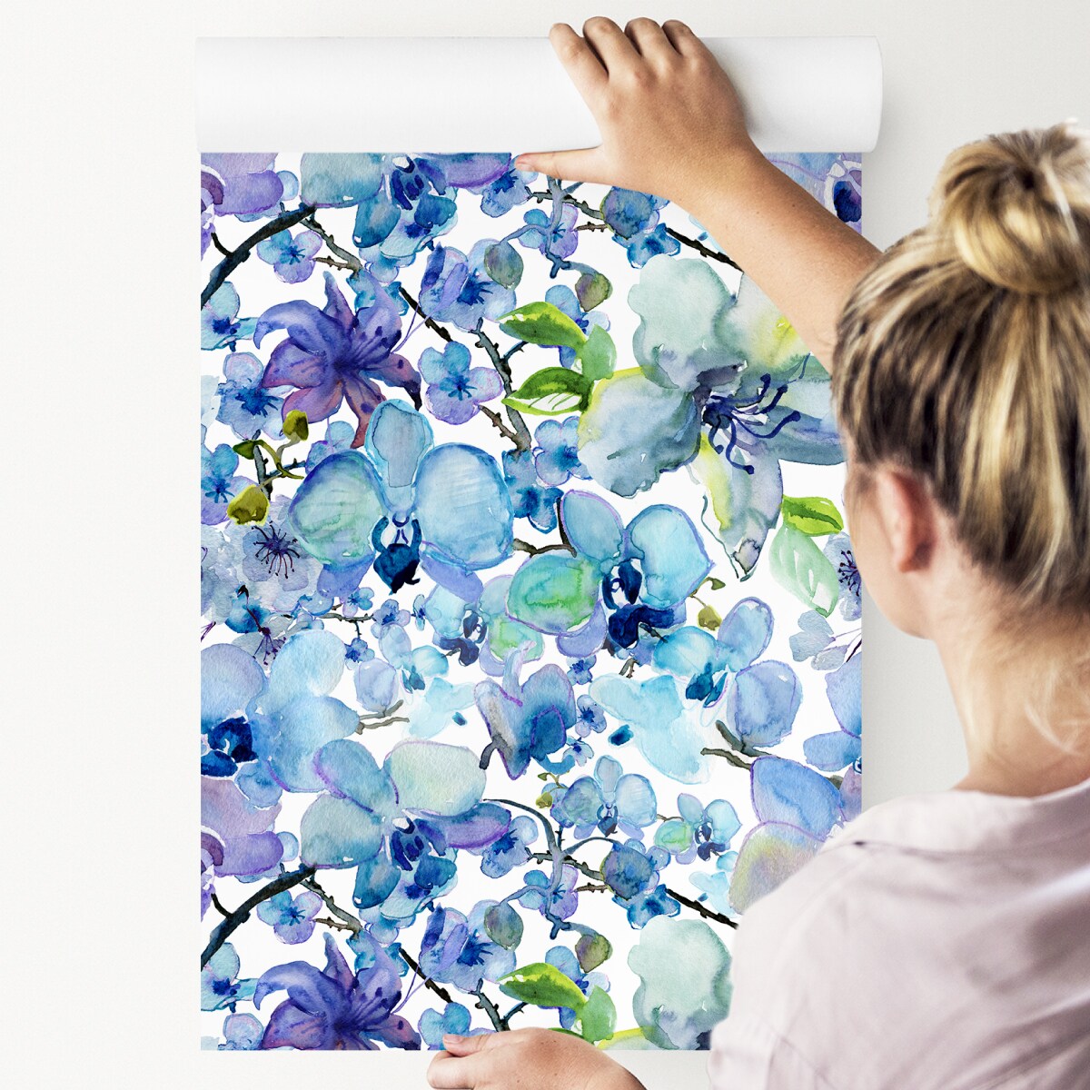 Tapeta Akwarelowe Storczyki Kwiaty Natura