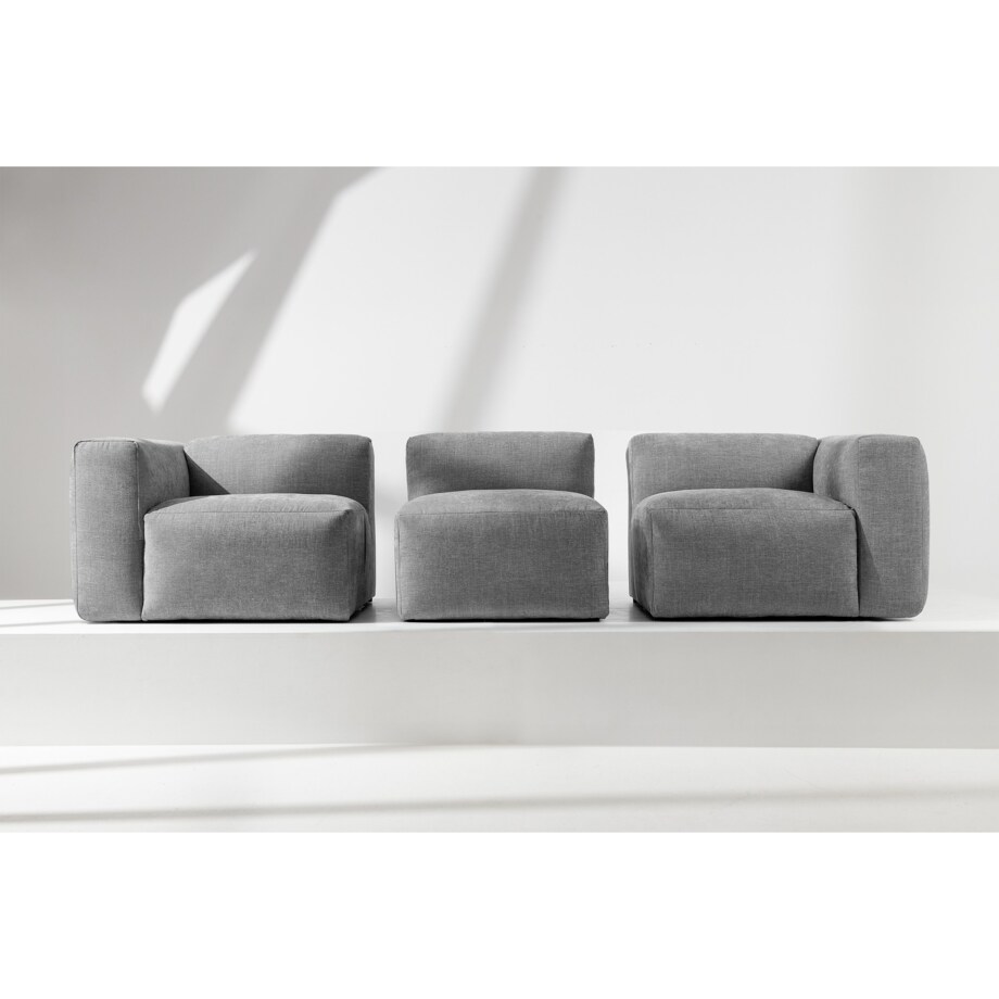 KONSIMO BUFFO 3-osobowa sofa z wyjątkowo miękkim i wygodnym siedziskiem, kolor jasny popielaty