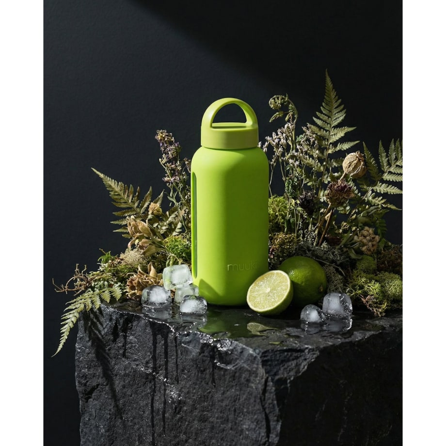 MUUKI DAILY BOTTLE szklana butelka na wodę 720 ml, Electric Lime