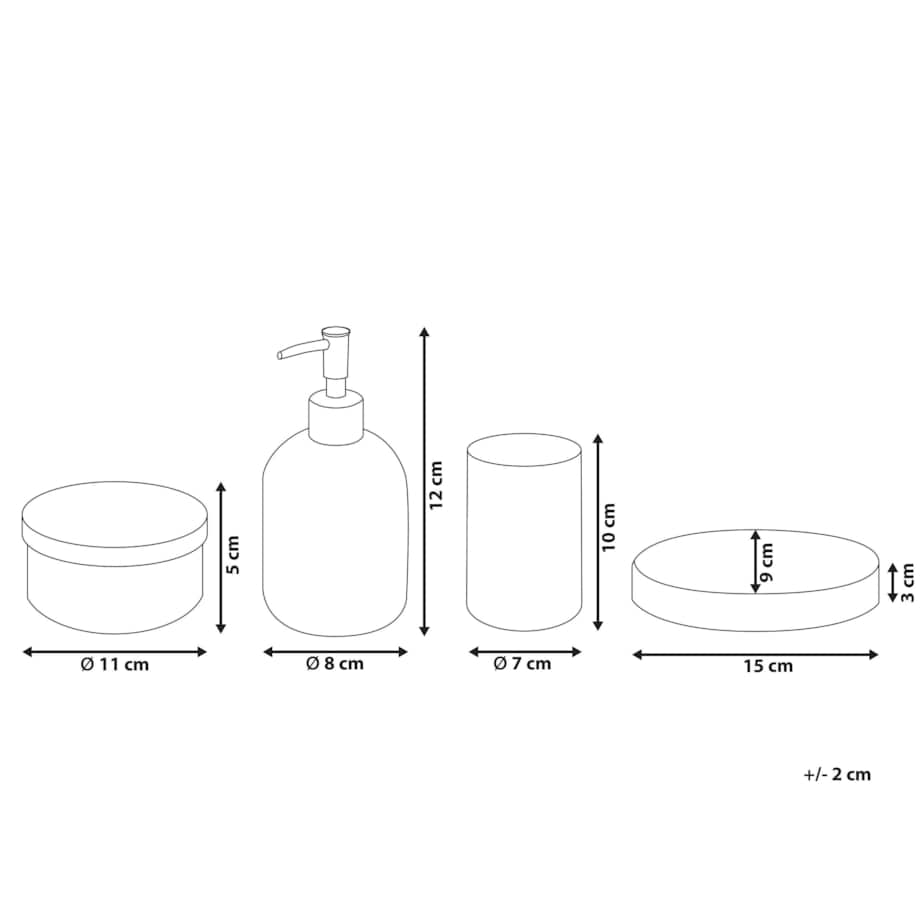 4-częściowy zestaw akcesoriów łazienkowych fioletowy TELMA