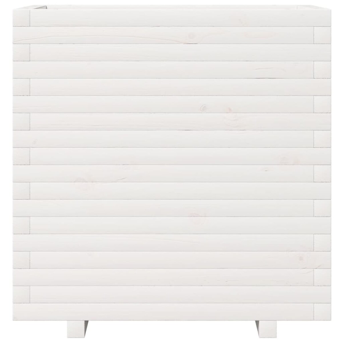 vidaXL Donica ogrodowa, biała, 70x40x72,5 cm, lite drewno sosnowe