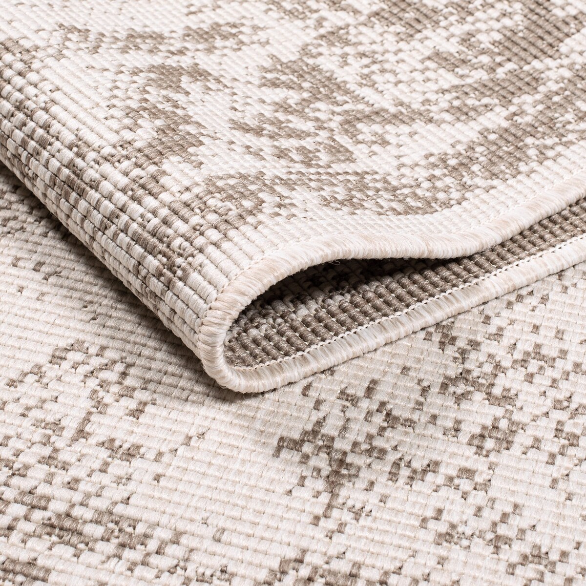 Funkcjonalny dywan na zewnątrz i do wnętrz, dwustronny DUO 55770 Krem 80x150