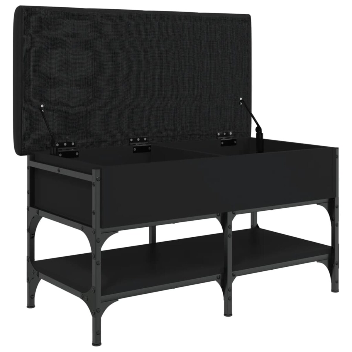 vidaXL Ławka na buty, czarna, 82x42x45 cm, materiał drewnopochodny