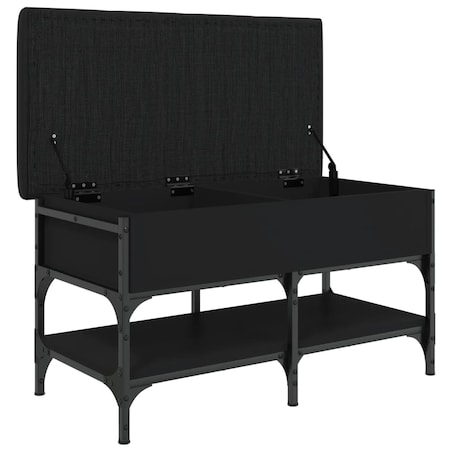 vidaXL Ławka na buty, czarna, 82x42x45 cm, materiał drewnopochodny