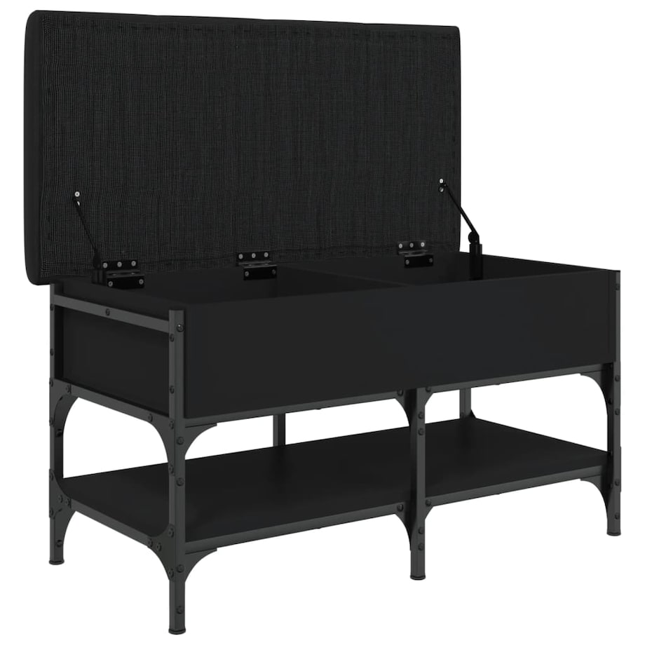 vidaXL Ławka na buty, czarna, 82x42x45 cm, materiał drewnopochodny