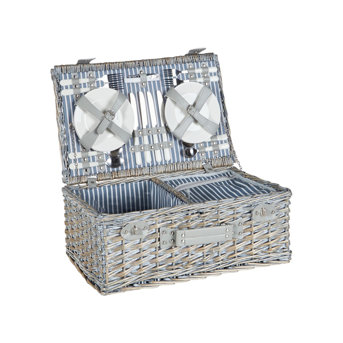 Kosz piknikowy FIGUE Plecionka Szary