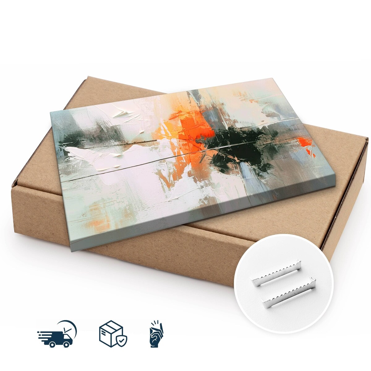 Obraz Ścienny Do Sypialni Salonu Abstrakcja Imitacja Farby 70x50cm