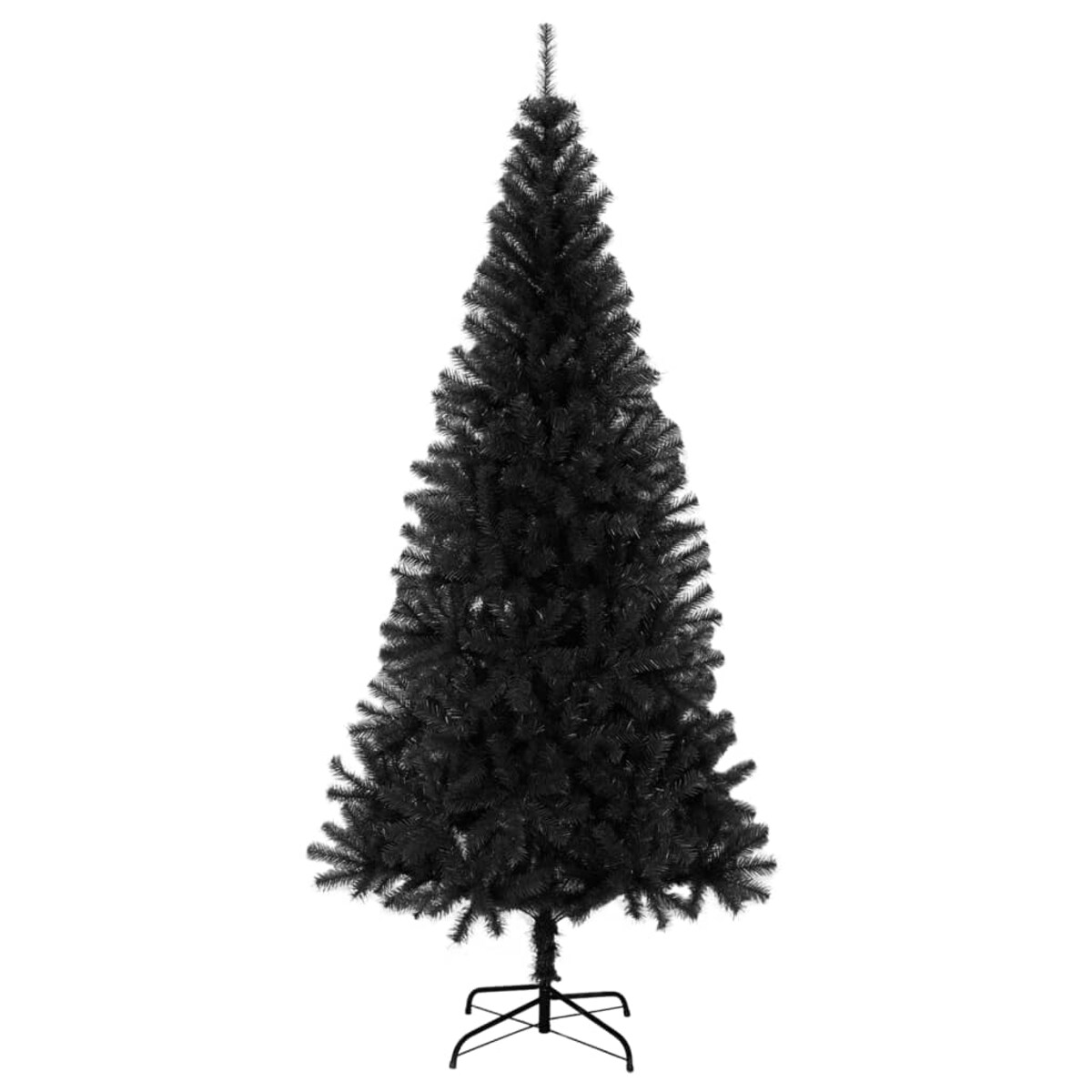 vidaXL Sztuczna choinka ze stojakiem, czarna, 210 cm, PVC