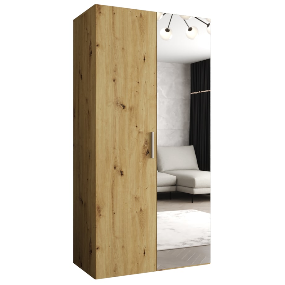 Szafa uchylna otwierana BARI 2 100 wys. 202 cm Artisan + u. Srebrny