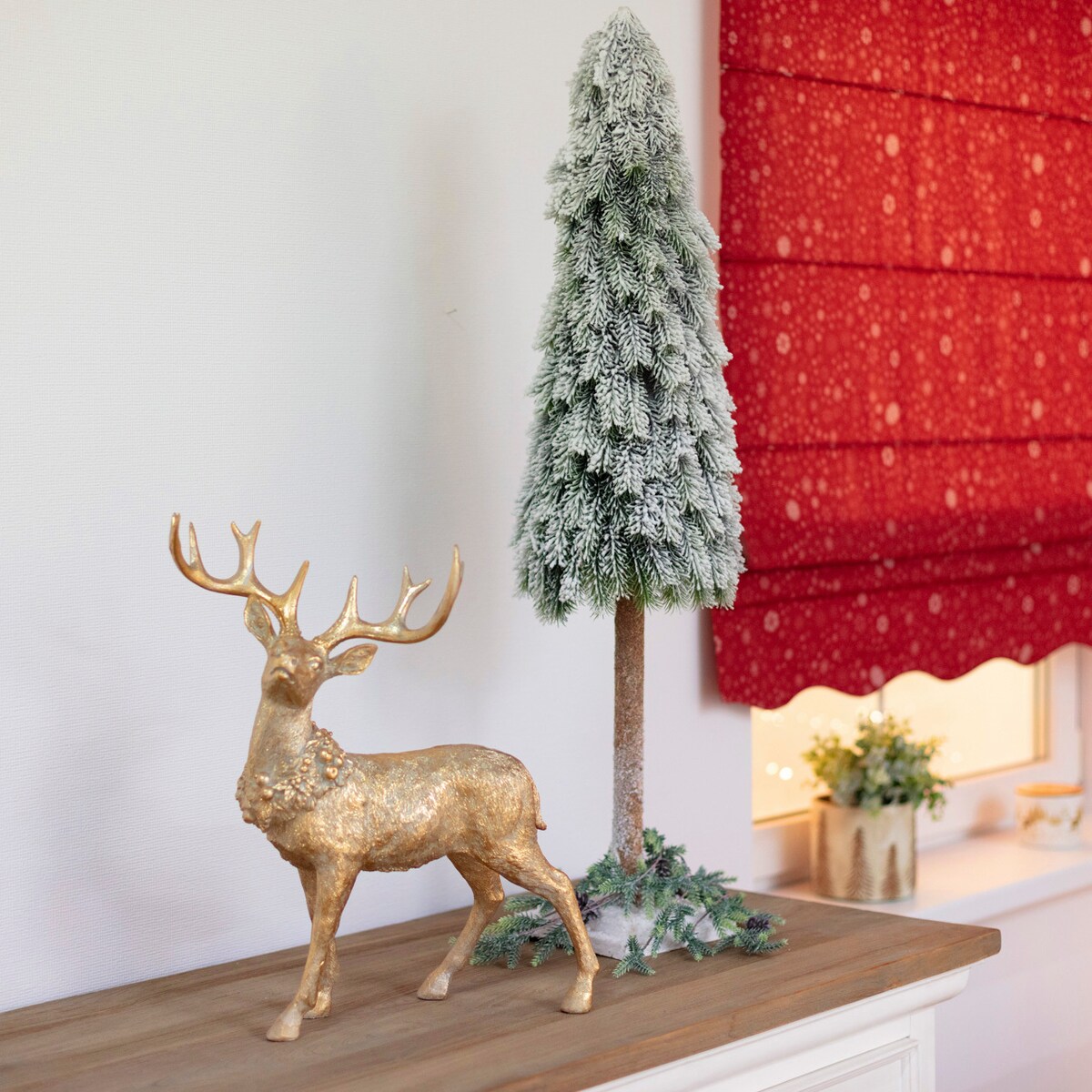 Choinka White Snow 100cm boże narodzenie, święta, świąteczne, biały-zielony, 25 x 25 x 100 cm