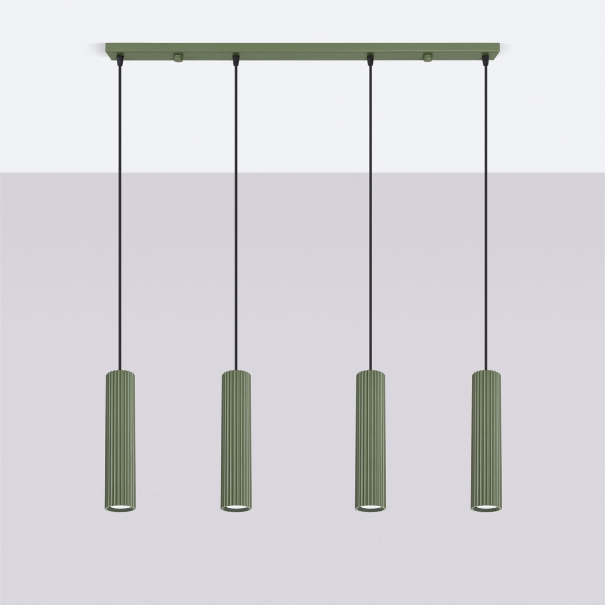 Lampa wisząca KARBON 4L zielona oliwka
