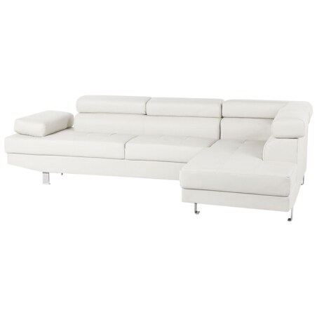 Narożnik ekoskóra lewostronny biały NORREA