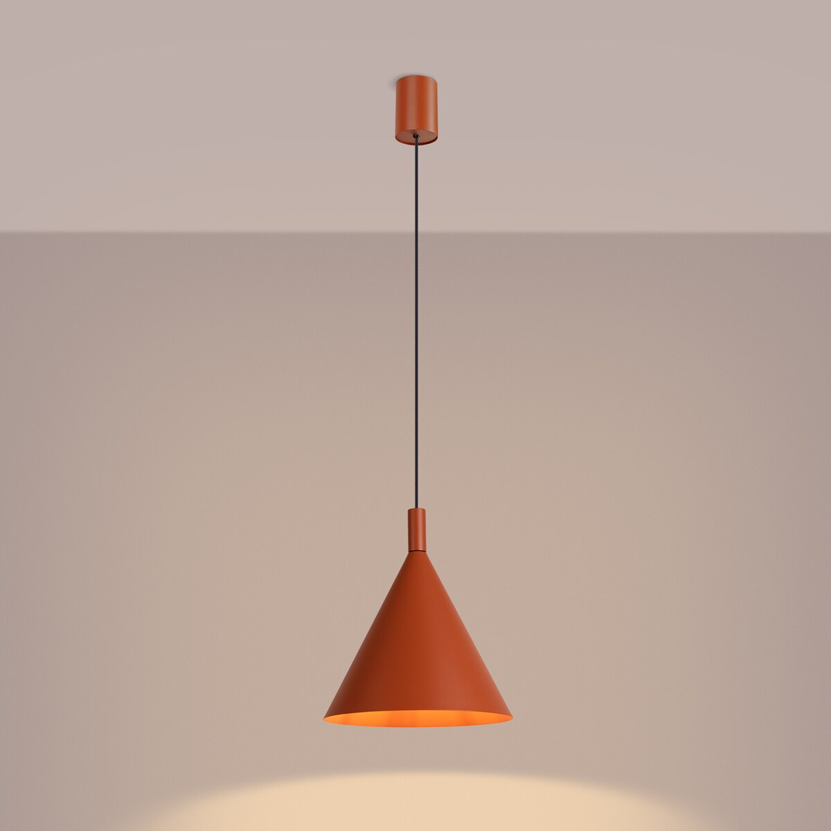 Lampa wisząca NOX 25 ochra czerwona