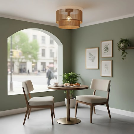 Lampa Sufitowa Wisząca App1838-1F Czarny, Brązowy, Metal