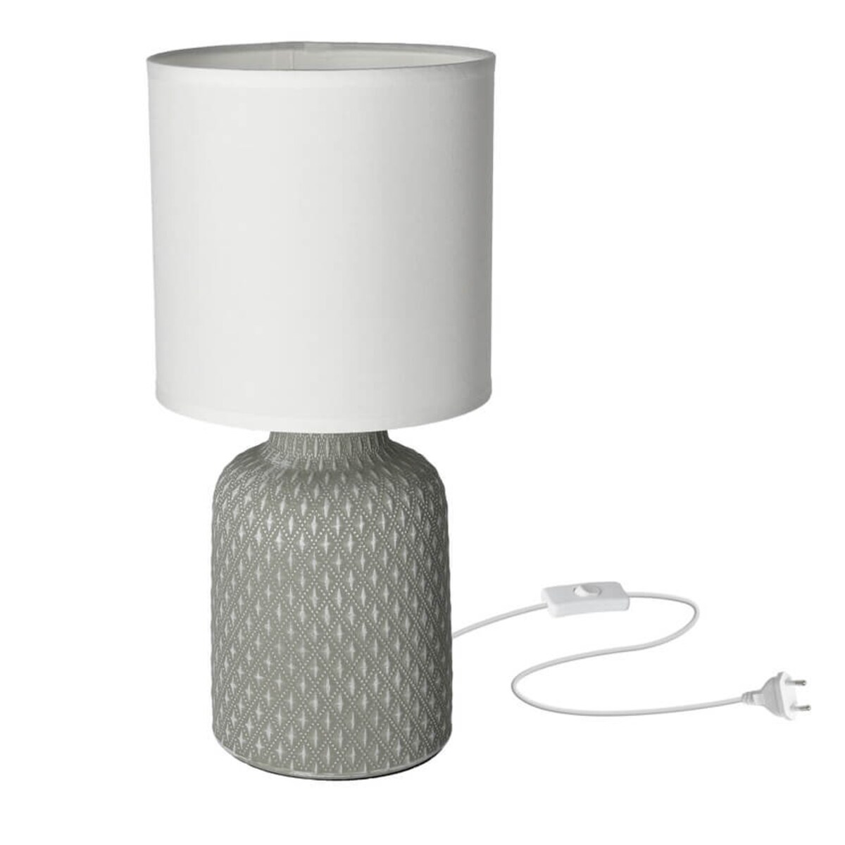 Lampka stołowa Iner 41-79886 Candellux z abażurem ceramika biała szara